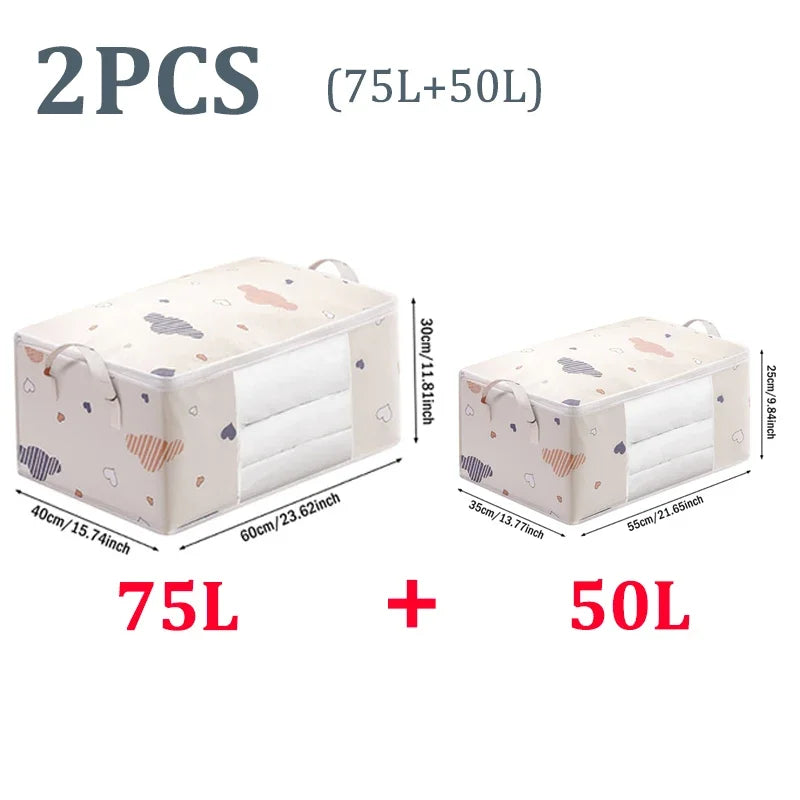Quilt Clothes Big Capacity Storage Bag Quilt Bedding Storage Closet Organizer Wardrobe Organizer Blanket Sorting Bags Dust-proof