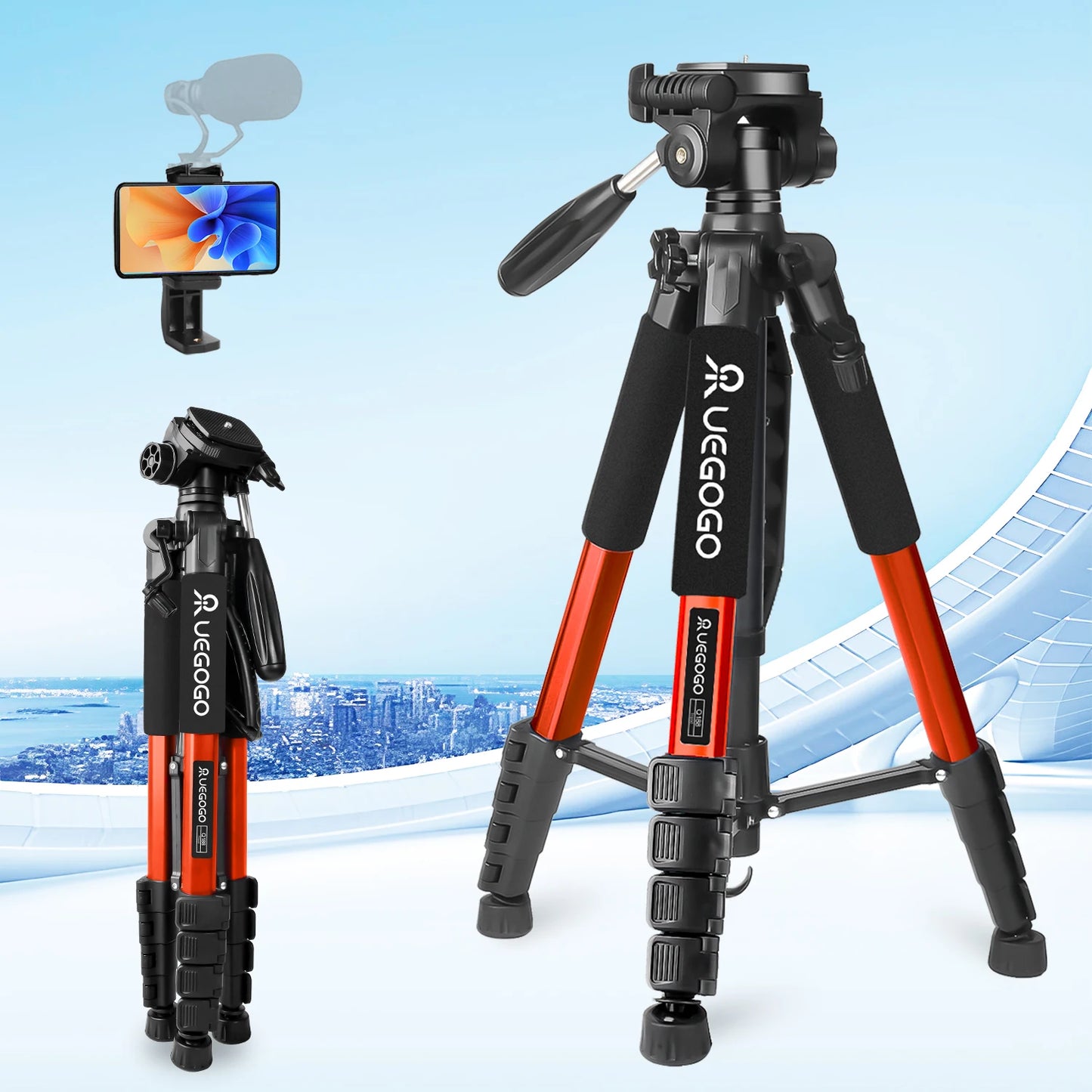 74" Professional Camera Tripod – Heavy-Duty Support for DSLR, Mobile & Projector | Vlogging Tripod with Carry Bag