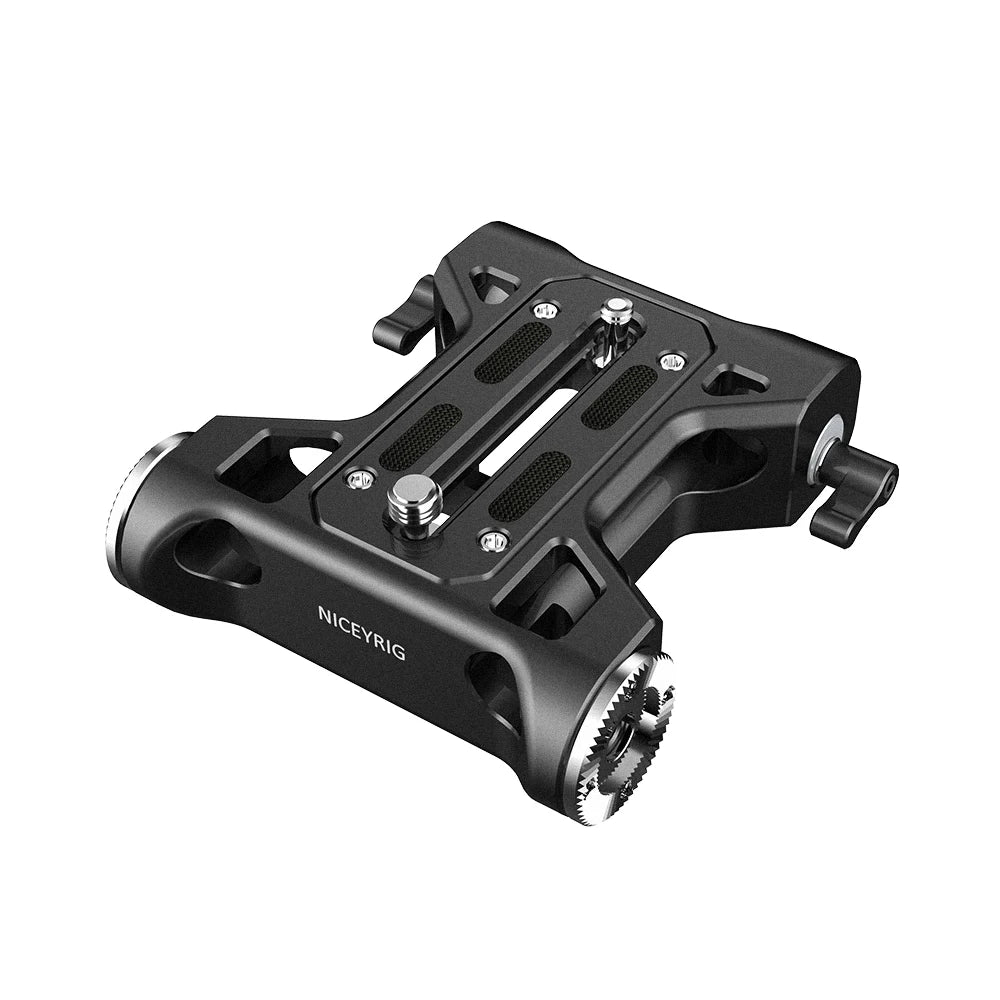 NICEYRIG Camera Baseplate with Rosette Mount 15mm Rod Base Plate Applicable for Sony FS5 FS7 FX9, RED DSMC2 KINEFINITY Cinema