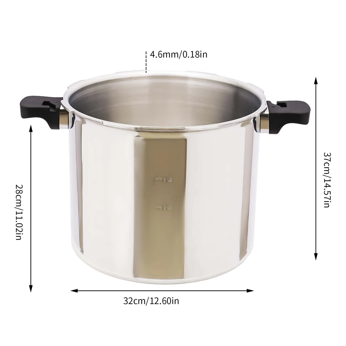 22L Aluminium Alloy Pressure Canner 90Kpa Thickened Explosion-proof Pressure Cooker Pot with Pressure Gauge and Safety Valve