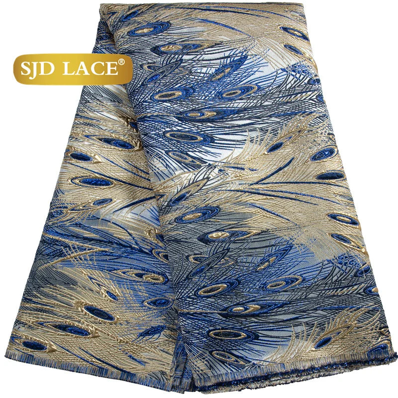 SJD LACE African Lace Fabric 2026 High Quality French Gild Brocade Jacquard Lace Fabric For Women Wedding Party Dresses Sew 3464