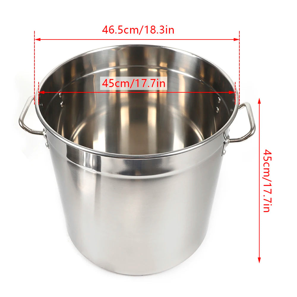 35/50/70L Soup Pot with Cover&Handles, Multi-functional Stainless Steel Stock Pot for Storing Liquid/solid Items