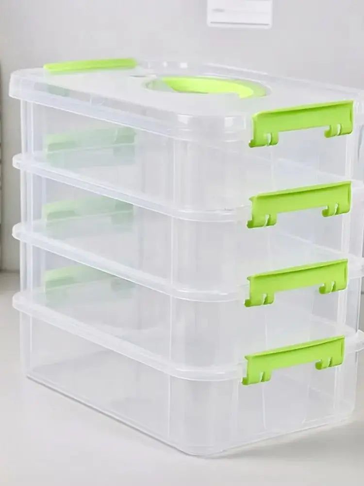 4 Layers Stackable Desk Storage Organizer Transparent Plastic Makeup Organizer Box Durable Jewelry Container Bins Drawer Table