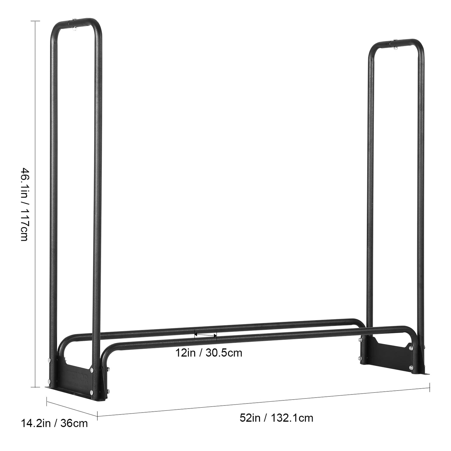 12.7FT Outdoor Firewood Rack with Cover Heavy Duty Firewood Holder & 600D Oxford Waterproof Cover for Fireplace Patio