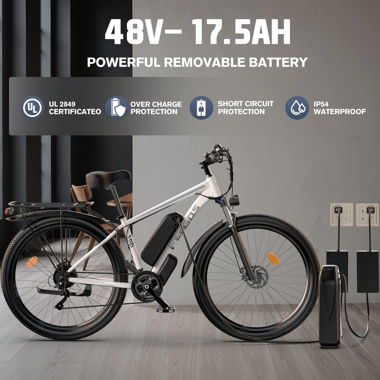 FENGQS Q8 2000W dual motor electric bicycle 48V 840WH 80 mile range 32MPH 27.5-inch all terrain dual disc brake shock absorption