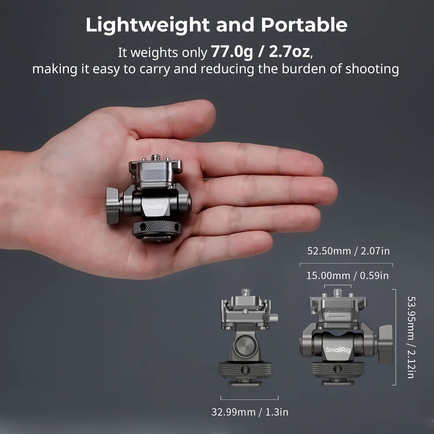 SmallRig Monitor Mount HawkLock Quick Release Monitor Support with H21 Cold Shoe Adjustable Mount Load 2.3kg with NATO Rail 4888