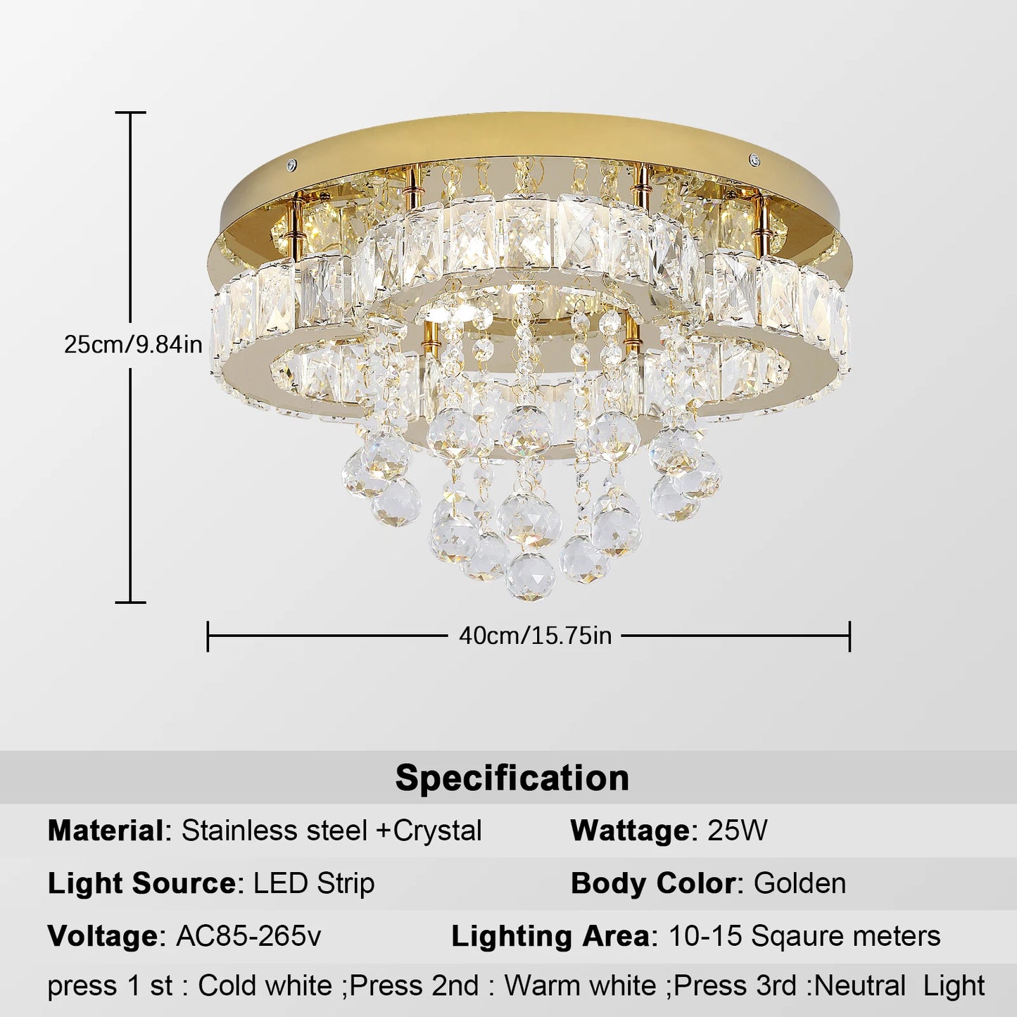 VETRULUS Crystal Chandelier Luxury Pendant Ceiling Lamp Living Room Bedroom Decorative Led Light Lighting Fixture Modern Home