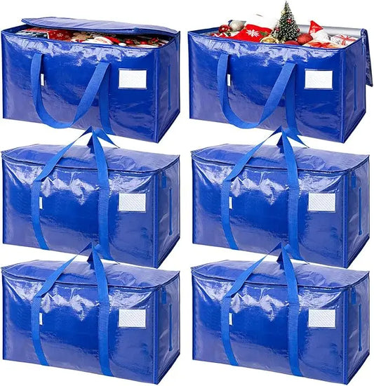6 Pack Extra Large Moving Bags Heavy Duty with Zippers & Carrying Handles, Durable Storage Bags Moving Boxes for Closet Organize