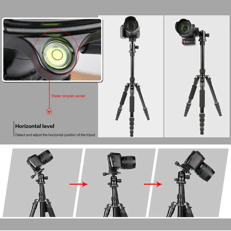 Q666 Professional Camera Tripod  Phone Stand Tripod  Protable Travel Camera Monopod  for DSLR Smartphone Video Live Broadcast