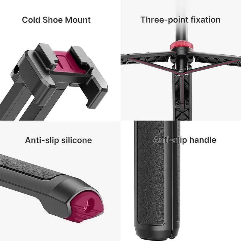 Ulanzi MT-44 57.6 Inch Extendable Livebroadcast Tripod Stand with Phone Mount Holder for DSLR Camera for Gopro Smartphone Vlog