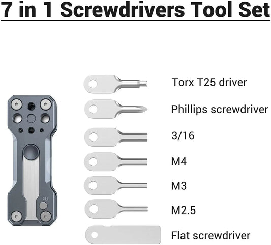 SmallRig Folding Screwdriver Kit Wrench Set Portable Hand Tool Set 4 Allen Wrenches 2.5, 3, 4, 3/16, 1 flat screwdriver  2495
