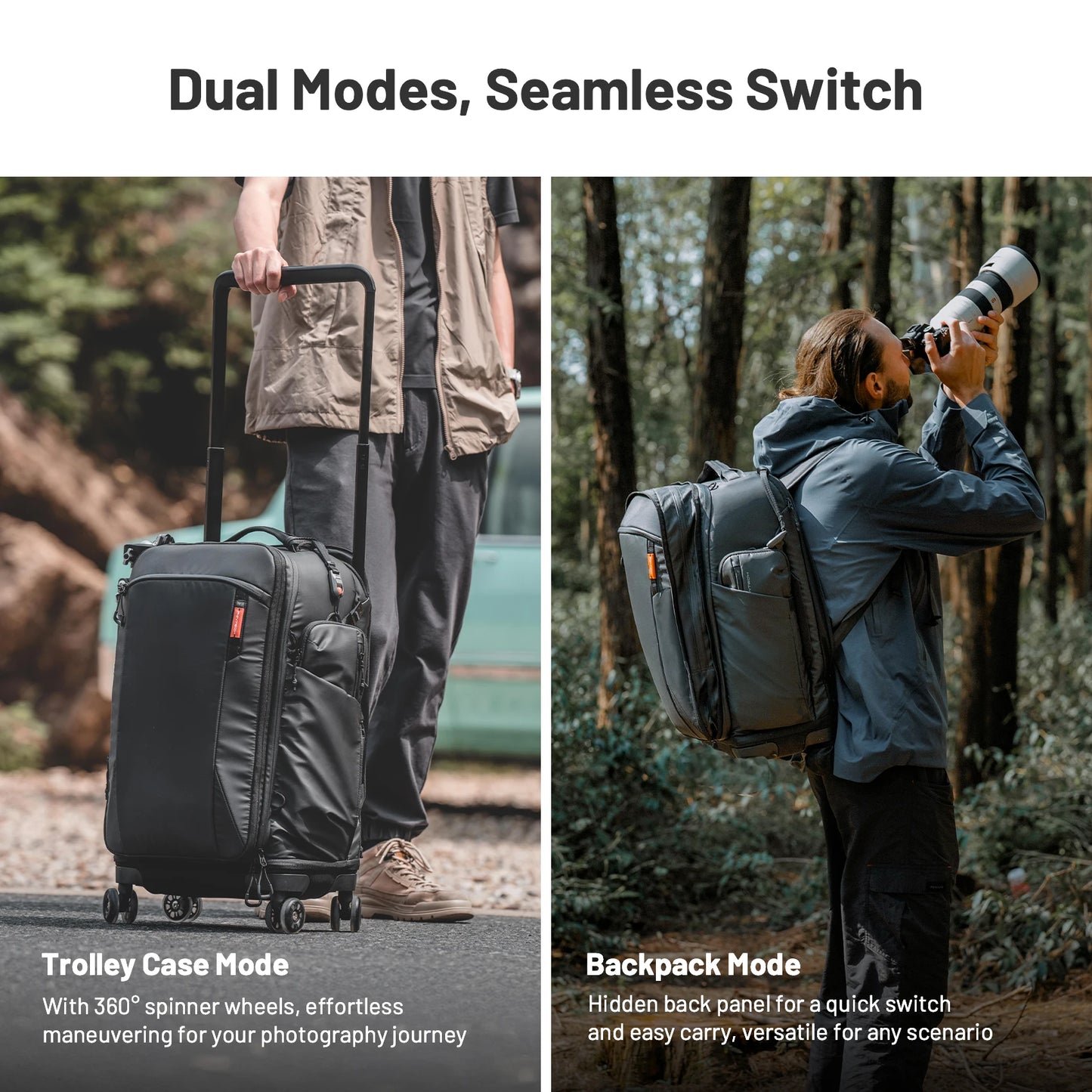 PGYTECH Photography Trolley Case Photography Bag DSLR Camera Bag Professional Outdoor Backpack Luggage Equipment Travel Case