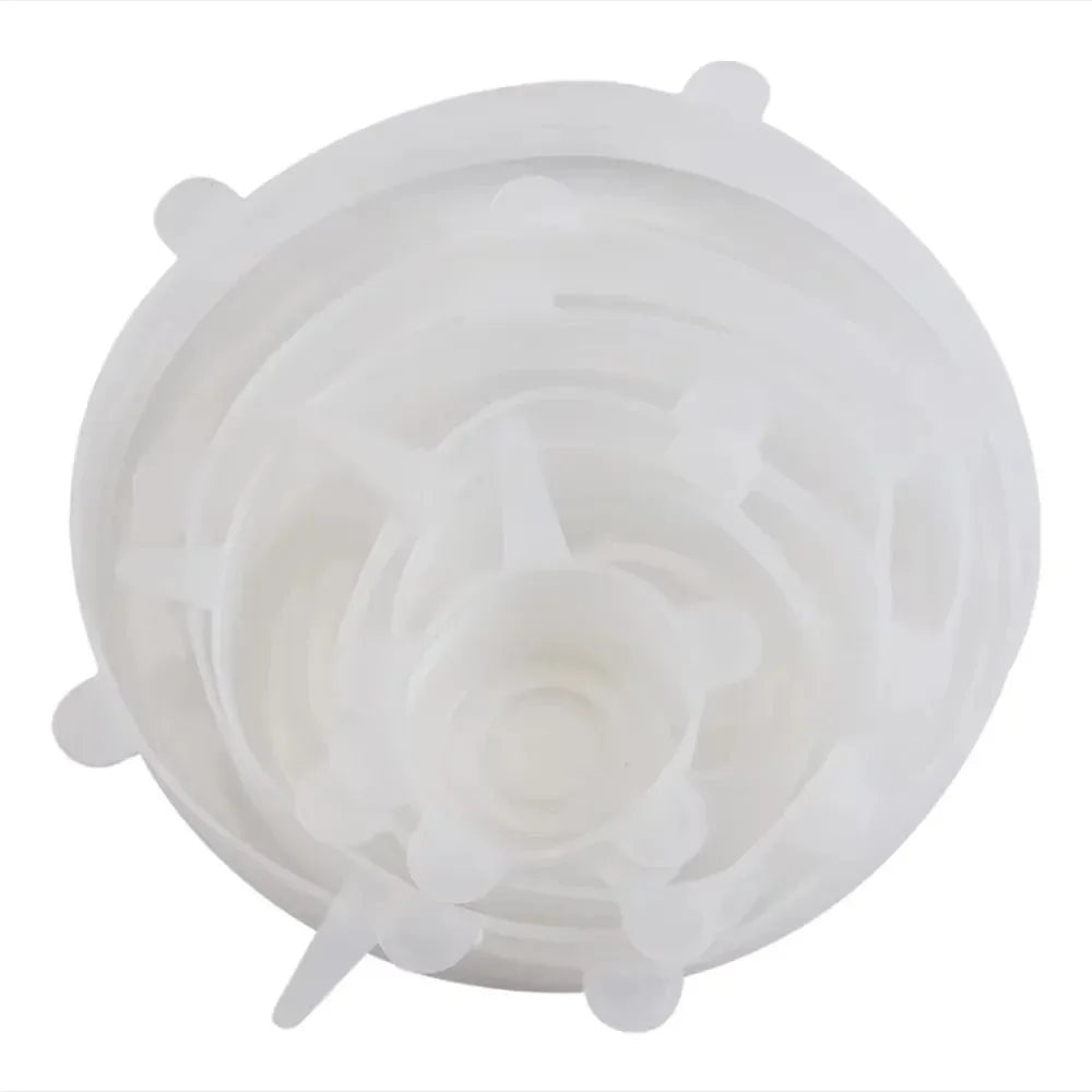 Adjustable Elastic Silicone Covers for Food Storage, Fridge Container Lids, Plastic Storage Caps for Kitchen Dishes