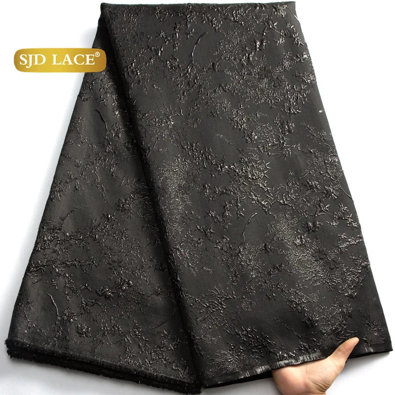 SJD LACE African Lace Fabric 2026 High Quality French Gild Brocade Jacquard Lace Fabric For Women Wedding Party Dresses Sew 3464