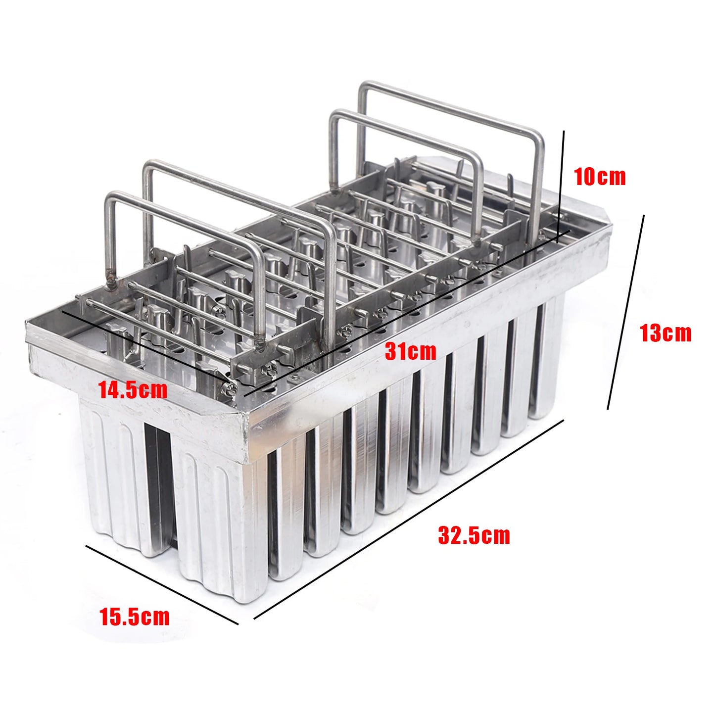 Large Capacity Ice Pop Mold for 20 Ice Cream, Food-Grade Stainless Steel, Space-Saving Design, Easy to Clean, Perfect for