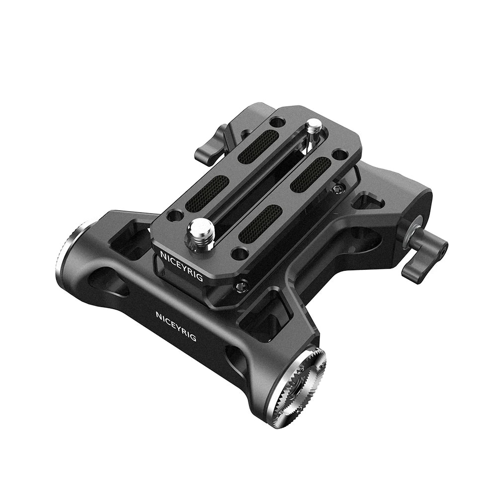 NICEYRIG Camera Baseplate with Rosette Mount 15mm Rod Base Plate Applicable for Sony FS5 FS7 FX9, RED DSMC2 KINEFINITY Cinema