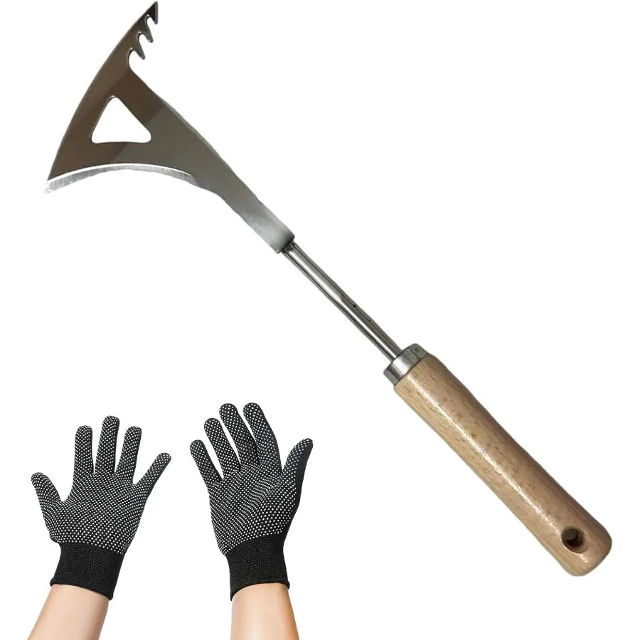 Manual Stainless Steel Weed Puller Tool with Triangle Shape for Efficient Lawn Care Vegetable Garden Maintenance and Farm Plant