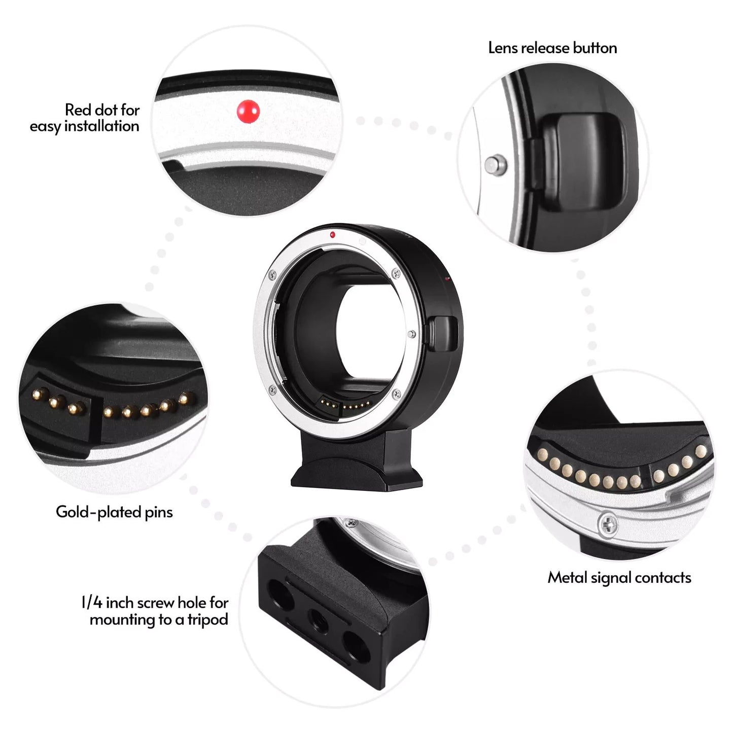 1Pc EF-EOS R Auto Focus Camera Lens Adapter Ring IS Image For Canon EF EF-S Lens to For Canon EOS R RF Mount Full Frame Cameras