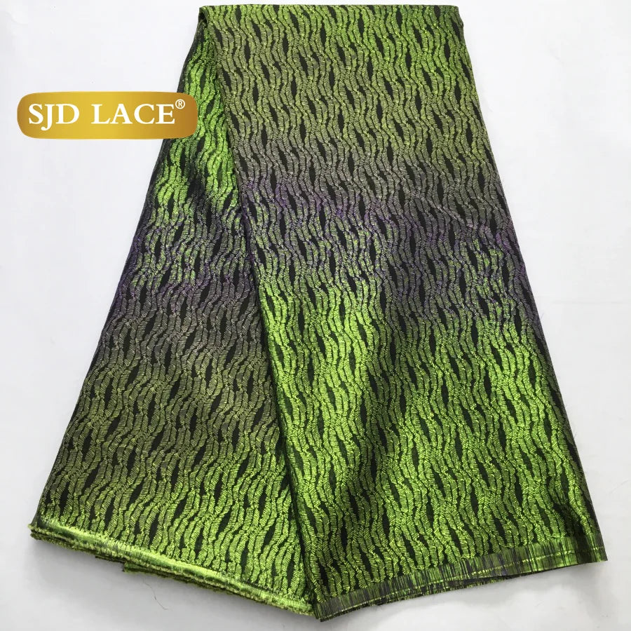 SJD LACE African Brocade Lace Fabrics Nigerian Damask 2025 Latest French Jacquard Gilded Women Lace for Wedding Dresses Sew 3466