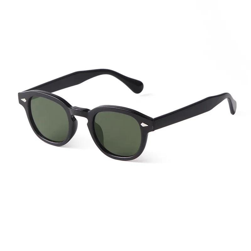 Vintage Fashion Shell Round Sunglasses Women Men 2024 Brand Design Retro Rivet Yellow Blue Lens Square Sun Glasses Female UV400