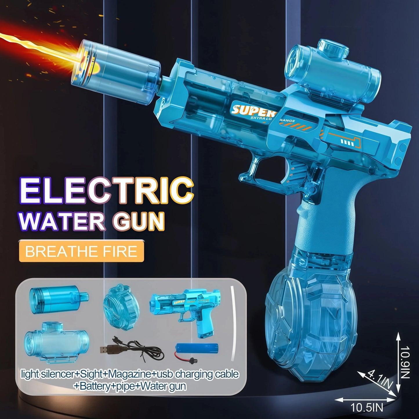 Electric Water Gun, Automatic Squirt Guns with Long Range with Large Capacity,  Water Blasters for Outdoor Summer