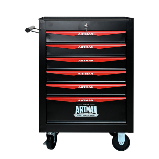 Rolling Metal Tool Chest with 6 Drawers, 20" 6-Drawer Tool Chest Cabinet with Ball Bearing Drawer Slides, Steel Tool Storage Box