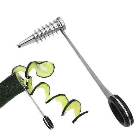 Spiral Slicer Blade Cucumber Carrot Potato Vegetable Spiral Knife Kitchen Tool stainless steel curler Handheld kitchen accessory