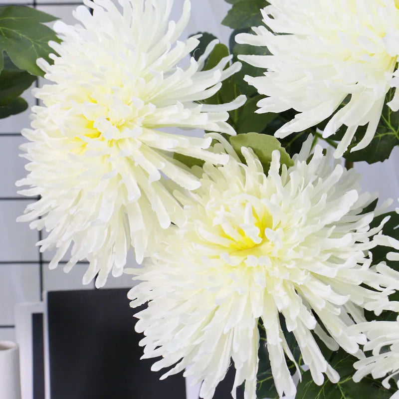 73cm Single Branch Dragon Claw Chrysanthemum Artificial Silk Flowers Home Interior Decor Wedding Floral Arrangement Materials