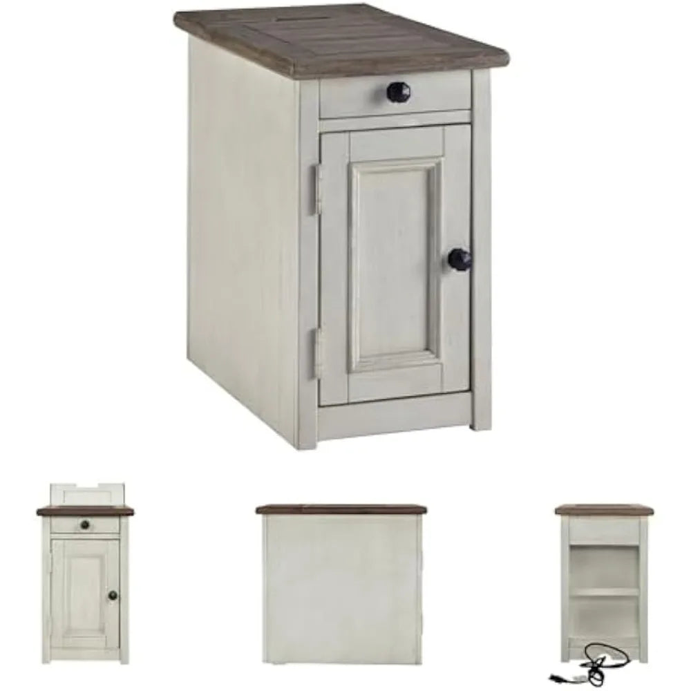 Ashley Furniture Signature Design-Bolanburg Chairside Chair Side End Table, 14"W x 24"D x 23"H, Whitewash