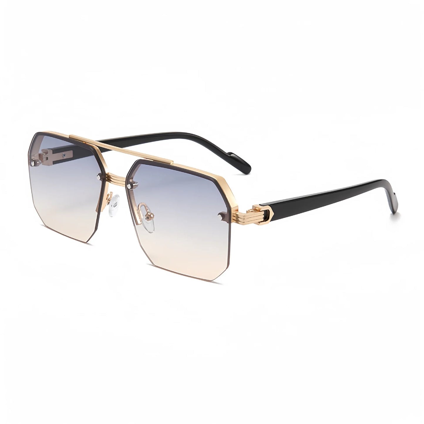 Polygon Sunglasses Rectangle Fashion Metal Frame Women Men Large Square Sun Glasses for Female Male Gradient Traveling Oculos ﻿