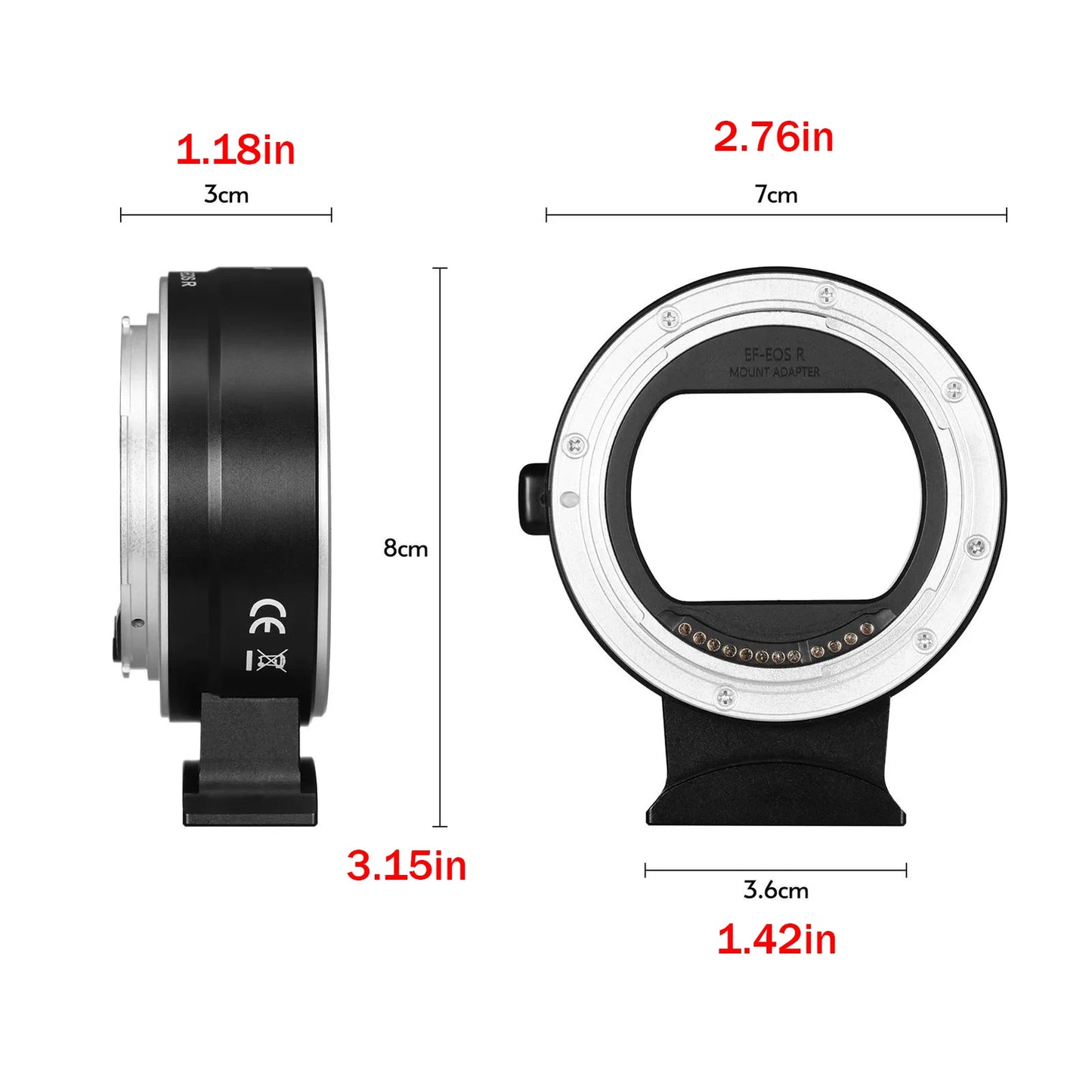 1Pc EF-EOS R Auto Focus Camera Lens Adapter Ring IS Image For Canon EF EF-S Lens to For Canon EOS R RF Mount Full Frame Cameras