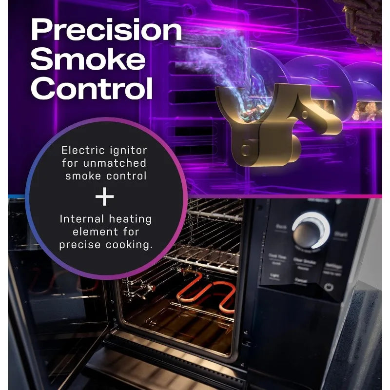 Smart Indoor Pellet Smoker, with Active Smoke Filtration, 5 Smoke Control Settings, WiFi Connected, Electric, Countertop BBQ