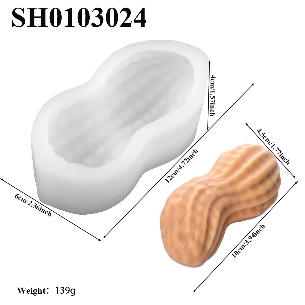 Single-Cell Peanuts Pecan Pistachios or Coffee Beans Design Silicone Chocolate Mold Mousse Cake Mold Dessert Baking Tools