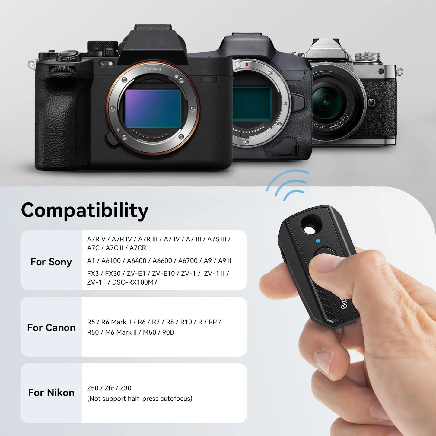 SmallRig Wireless Remote Controller for Sony / for Canon / for Nikon Cameras 10 m Remote Control 3902