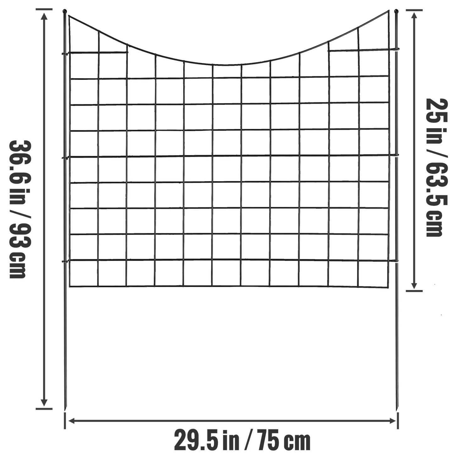 SucceBuy Garden Fence No Dig Fence Animal Barrier Fence Underground Decorative Garden Fencing with 1.5 in Spike Spacing for Yard