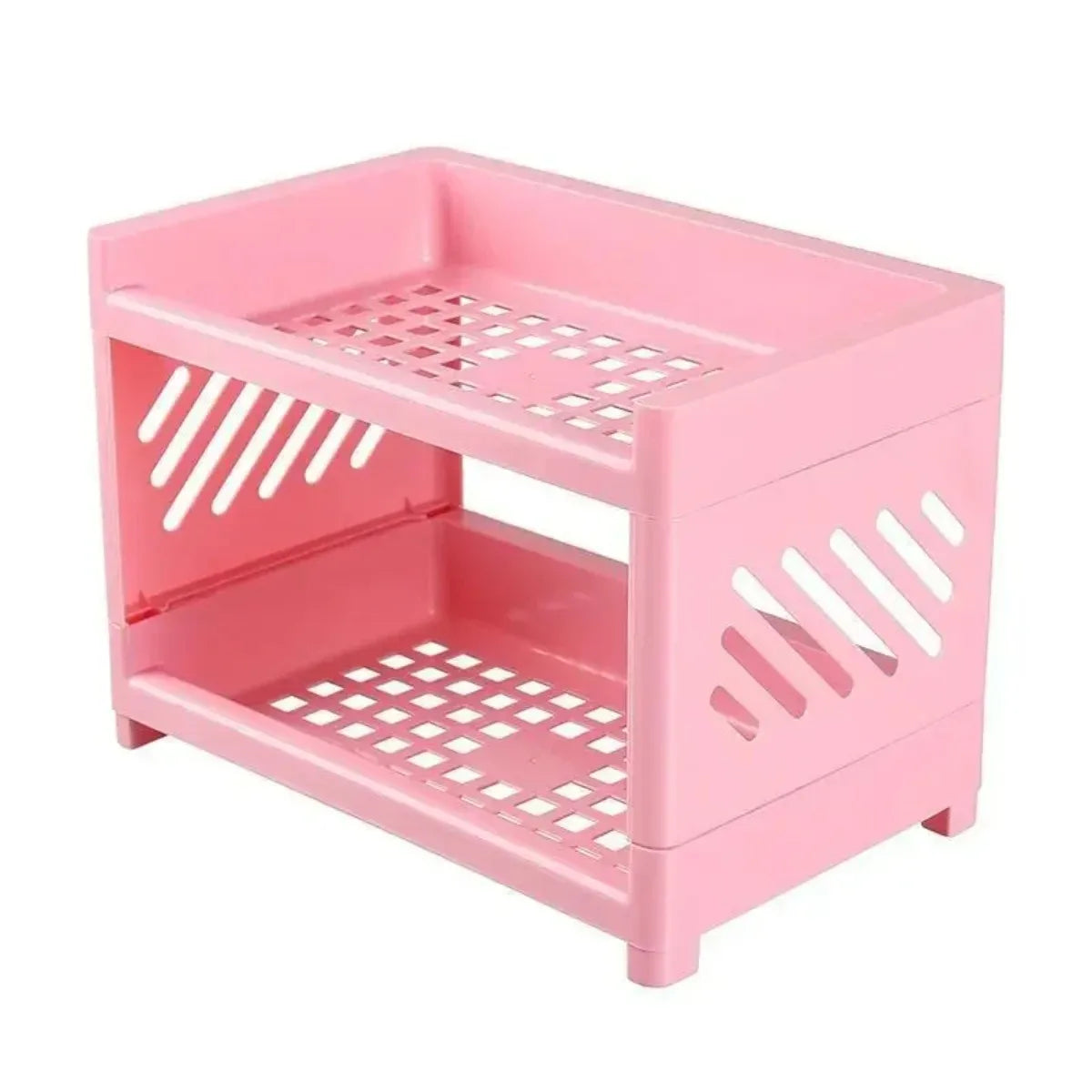 Modern Double-Deck Desk Storage Rack – Open Frame Office Organizer for Stationery, Notebooks & Daily Sundries