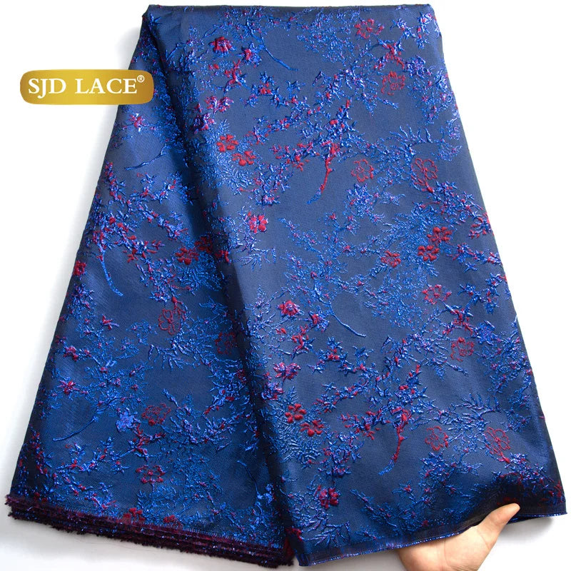 SJD LACE African Lace Fabric 2026 High Quality French Gild Brocade Jacquard Lace Fabric For Women Wedding Party Dresses Sew 3464