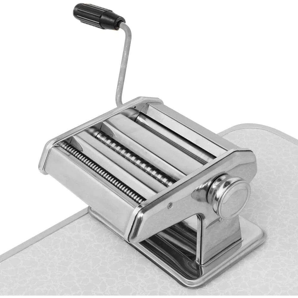 Pasta Maker Machine Stainless Steel Adjustable Manual Noodle Dumpling Press Two Cutters Spaghetti Fettuccini Lasagna Maker