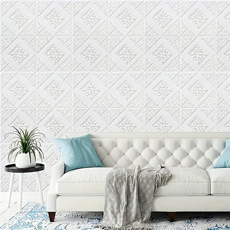 20pcs 3D Ceiling Wallpaper self adhesive wall decor Waterproof foam Design Sticker for bedroom wall sticker paper