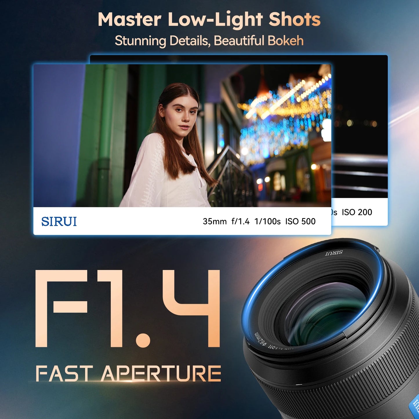 SIRUI Aurora 35mm 85mm F1.4 Full frame Auto focus Lens AF/MF Focus Switch Pro Prime Camera Lens For Sony E,FUJI X, NIKON Z, L