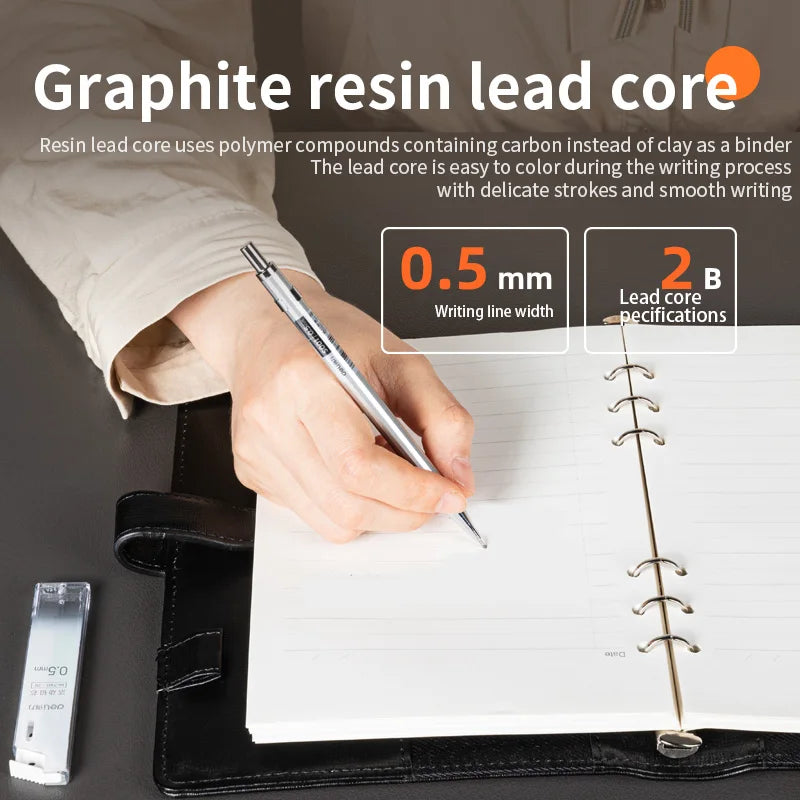 Deli Mechanical Pencil Set 2B 0.5mm, Precision Writing Tool with Refillable Leads for School, Office, and Creative Work