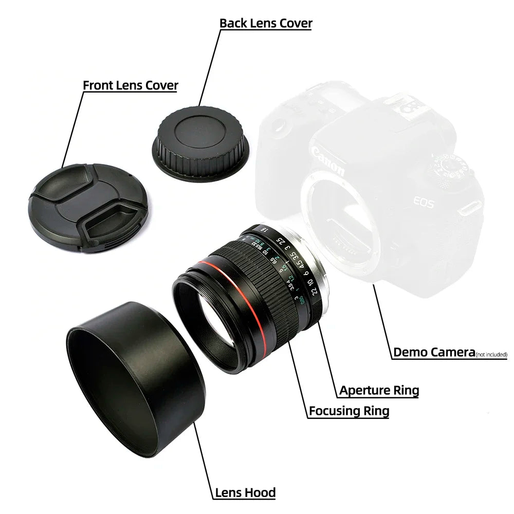 Lightdow Full Frame 85mm F1.8 Manual Focus Portrait Lens for Canon Sony Nikon DSLR Camera RU USA ES Overseas Warehouse Delivery