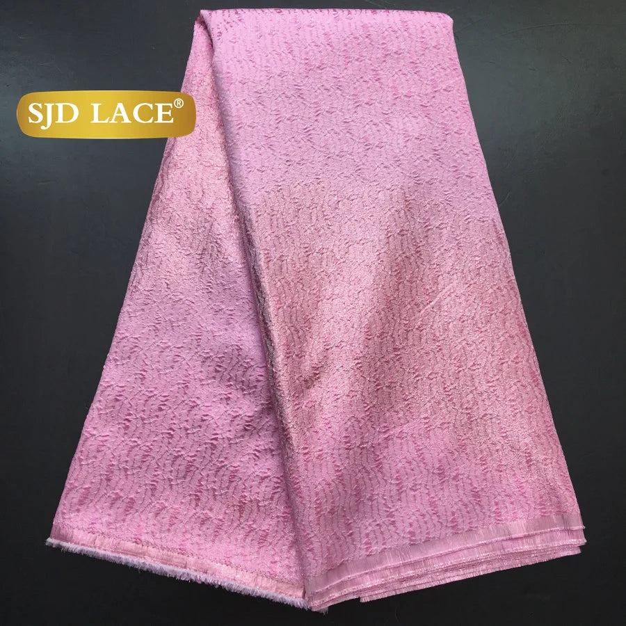 SJD LACE African Brocade Lace Fabrics Nigerian Damask 2025 Latest French Jacquard Gilded Women Lace for Wedding Dresses Sew 3466