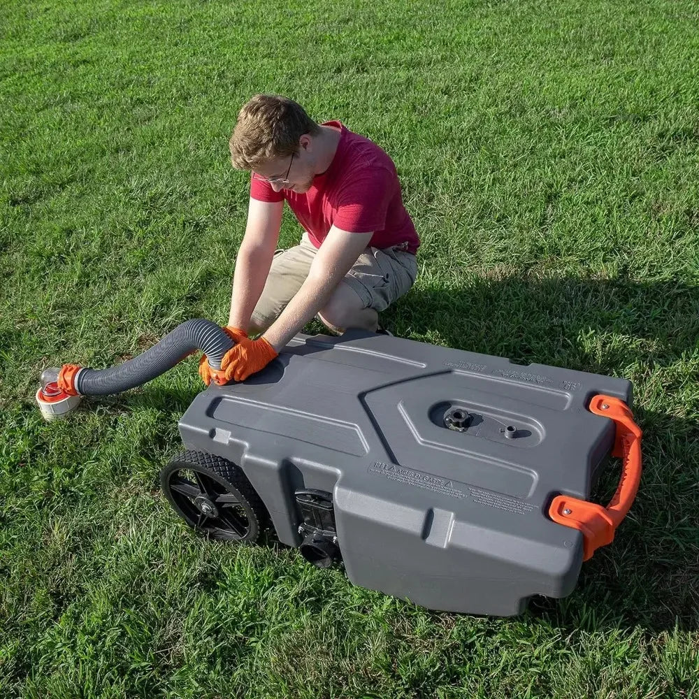 NEW Rhino 36-Gallon Camper / RV Portable Waste Tank - Features Large Heavy-Duty No-Flat Wheels & Built-In Gate Valve