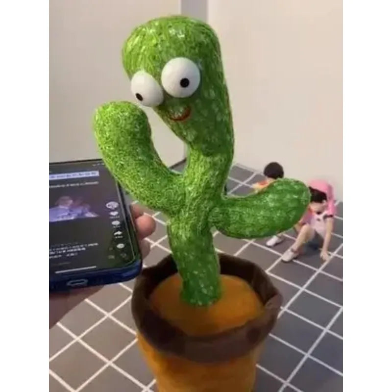 Home Table Decoration Autumn Hallowee Christmas Cactus Magic Dancing Voice Artificial Plant Twisting Music Song Birthday Gift