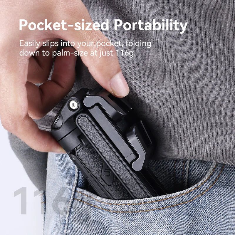 Ulanzi JJ02 Tripod with Remote 3-in-1 Versatility Selfie Stick Phone Grip Vertical Horizontal Shooting with Cold Shoe Mounts