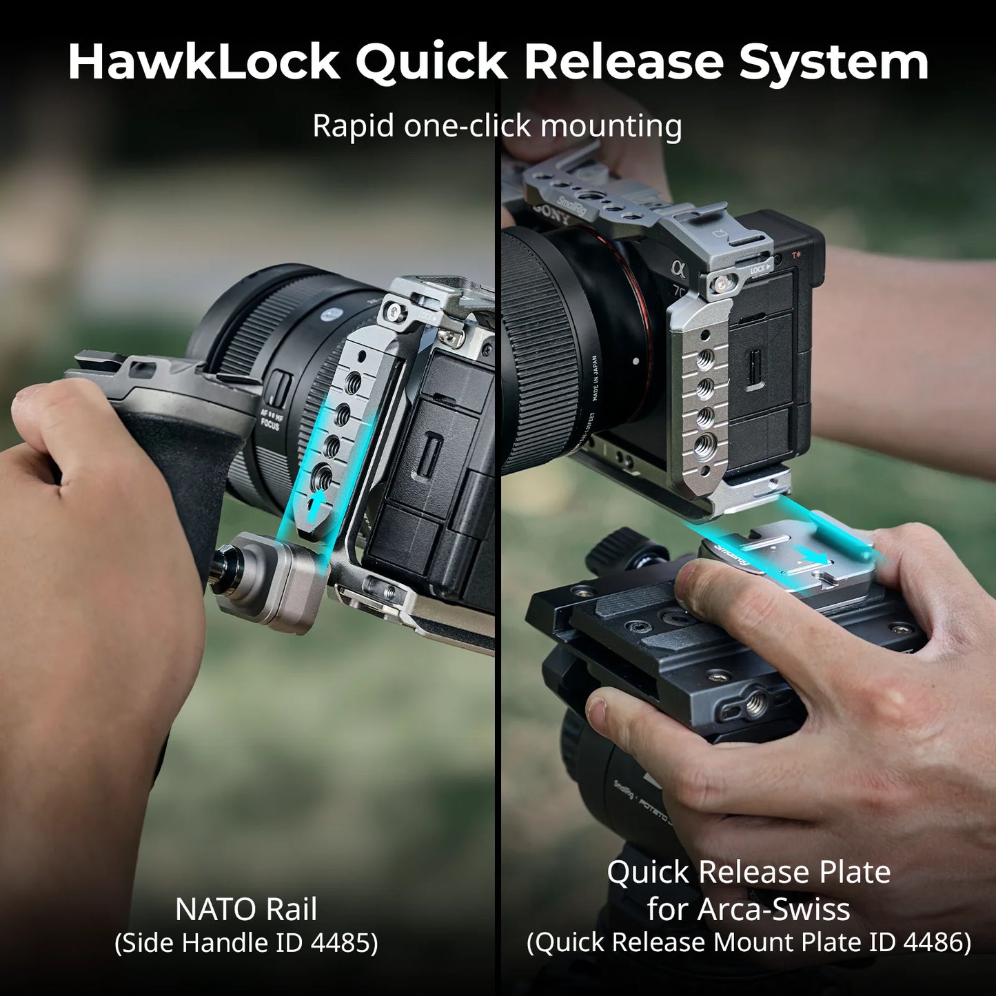 SmallRig “HawkLock” Quick Release Cage Kit with Silicone Handle for Sony Alpha 7C II / 7CR