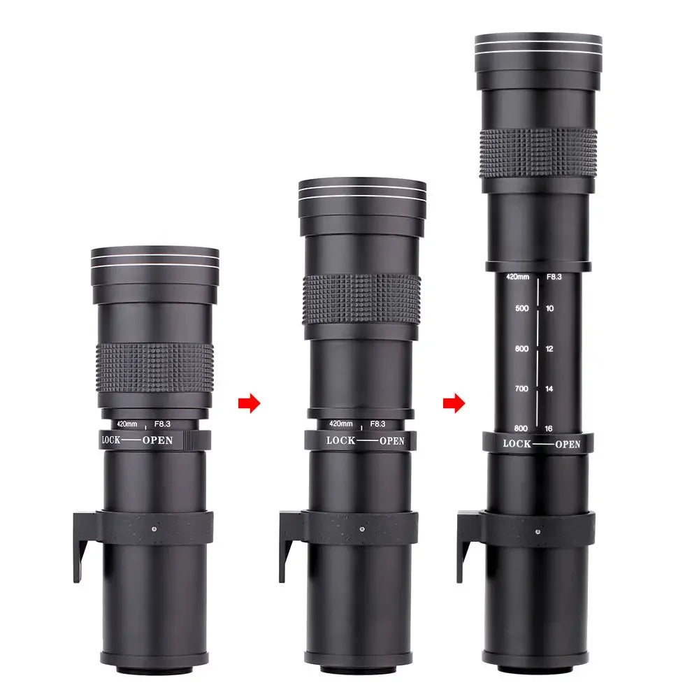 Lightdow Telephoto Zoom Lens 420-800mm F8.3-16 Manual Focus Lens With 67mm UV filter RU USA ES Overseas Warehouse Delivery