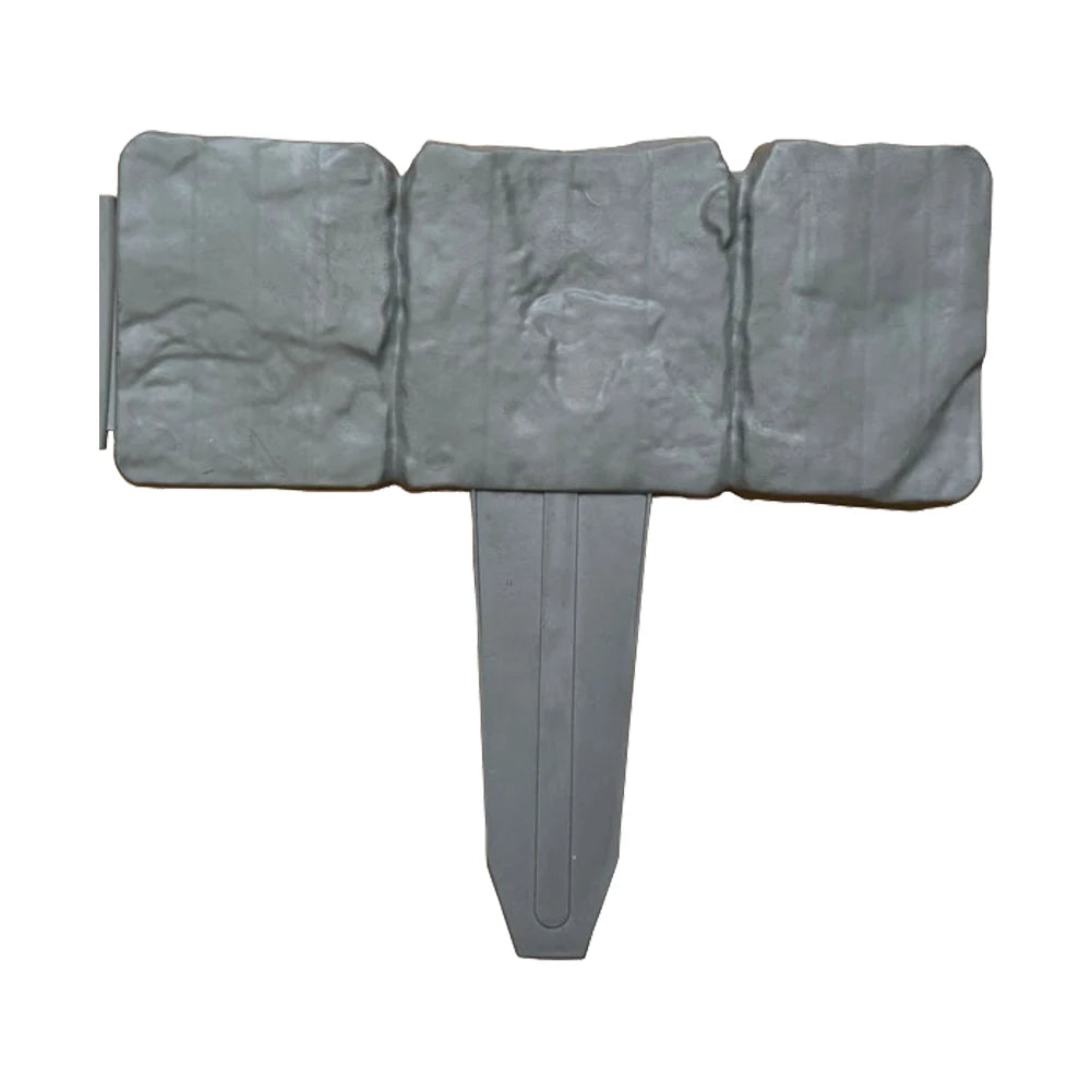 10pcs Garden Edging Set 9.84x9.06Inch Plastic Imitation Stone Landscape Border DIY Lightweight Easy Installation for Landscaping