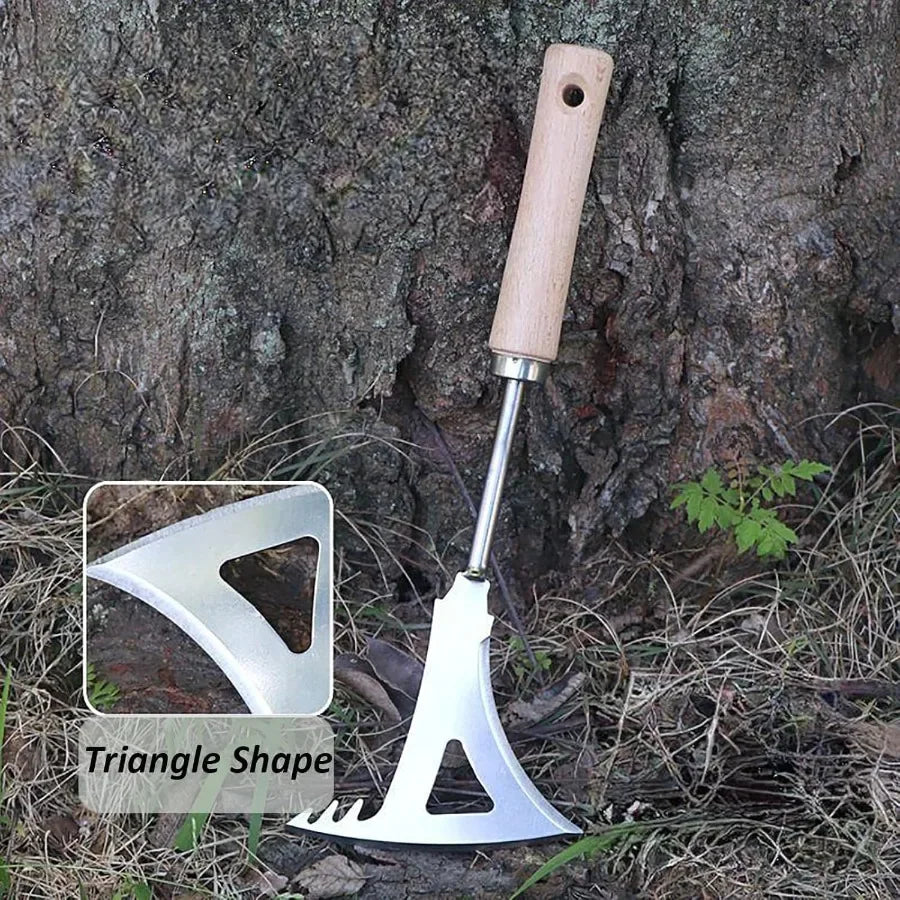Manual Stainless Steel Weed Puller Tool with Triangle Shape for Efficient Lawn Care Vegetable Garden Maintenance and Farm Plant